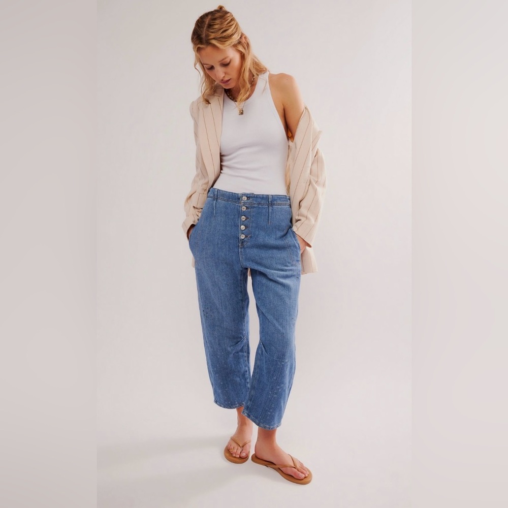 We the Free, Osaka Mid Rise Barrel Jeans, size 30